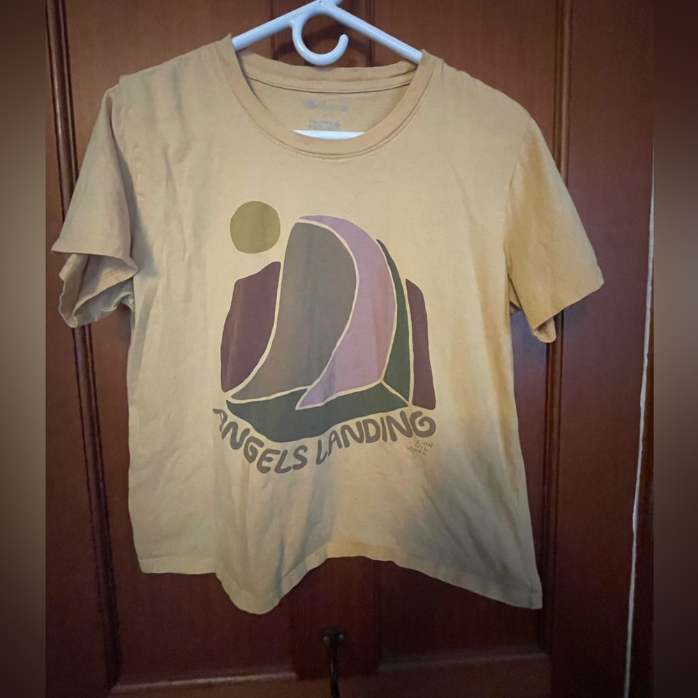 Madewell Parks Project Mustard Yellow 'Angels Landing' Boxy Cropped Graphic Tee